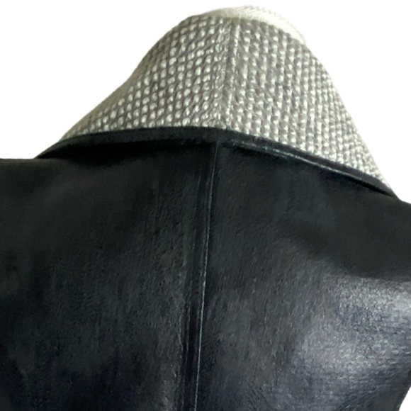 RW& Co. Dk.Brown Faux Leather Wool Blend Textured Career Office Vest- Sz-S - Picture 5 of 15